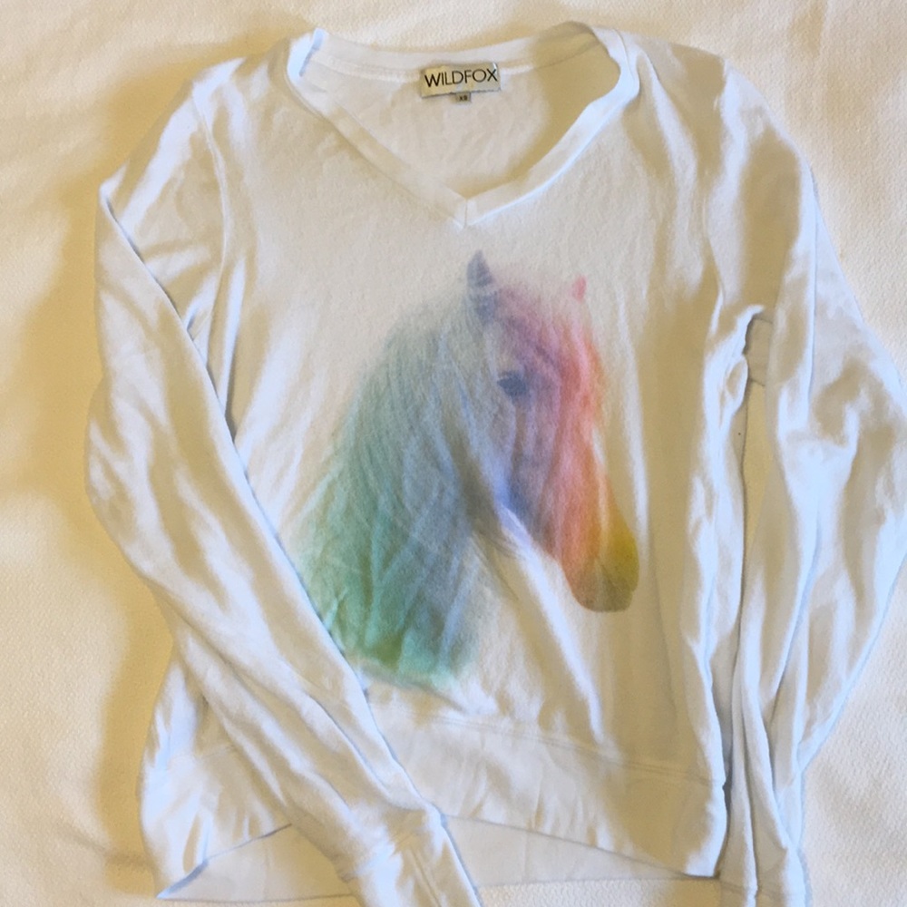 wildfox baggy beach jumper rainbow unicorn